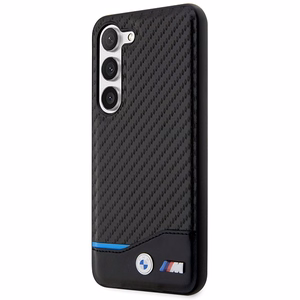 BMW Nahkainen Carbon Suojakuori Samsung Galaxy S23+:lle - musta