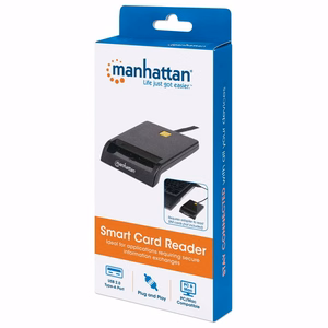 Manhattan USB-A -kosketussirukorttilukija, 12 Mbps, ulkoinen, musta, kaapeli 105 cm