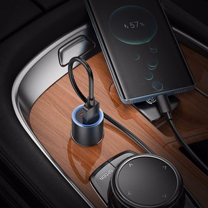 Autolaturi Hoco USB A + USB C PD QC3.0 48W Z60 musta