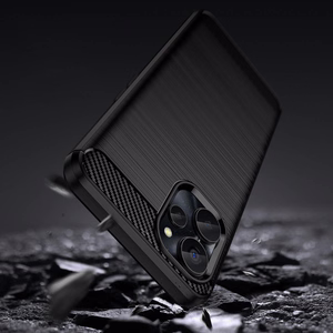Carbon Case suojakuori Realme 10 5G / Realme 9i 5G:lle joustava silikoninen hiilikuitukuori musta