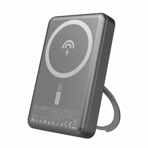 Dudao K28 10000mAh PD 22.5W MagSafe Powerbank metallikotelolla ja rengasjalustalla - harmaa
