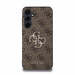 Guess 4G Big Metal Logo Suojakuori Samsung Galaxy A35:lle - ruskea