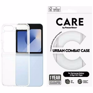 CARE by PanzerGlass Flagship Urban Combat suojakuori Samsung Galaxy Z Flip 7 FE / Flip 6 - läpinäkyvä