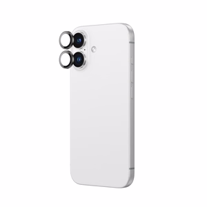 AmazingThing AR Aluminum 2 Lens Glass kameralinssikehyksellä iPhone 16 / 16 Plus:lle - musta