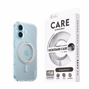 CARE by PanzerGlass Feature Kickstand suojakuori iPhone 16 6.1' hopea/hopea MagSafe 1325