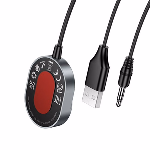 Langaton auton vastaanotin Hoco AUX Bluetooth kaapelilla Jack 3,5 mm E150 metalli harmaa