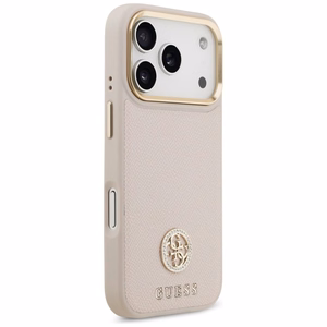 GUESS Suojakuori IPHONE 17 Pro MagSafe GUHMP17LPGCRMDEP (PU W/ Grained Strass Logo) vaaleanpunainen