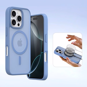 Dux Ducis Lawa Nahkainen Suojakuori iPhone 16 Pro:lle irrotettavalla magneettisella lompakolla - sininen