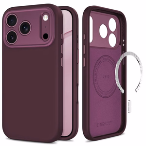 Tech-Protect Uniq MagSafe CC -suojakuori iPhone 18 Pro / 17 Pro -malleille, burgundinpunainen