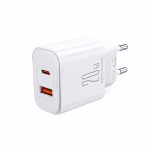 Charger Joyroom "JR-TCF05" White 20W (1xPD 1xQC3.0) + "Type-C / Lightning" 100cm cable