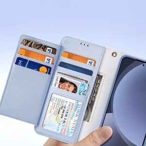 Dux Ducis Lawa Nahkainen Suojakuori Samsung Galaxy S25+:lle irrotettavalla magneettisella lompakolla - Sininen