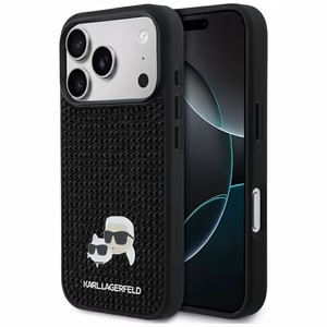 KARL LAGERFELD suojakuori iPhone 17 Pro:lle KLHCP17L6PRKCLK (Rhinestone W/ K&C PIN) musta