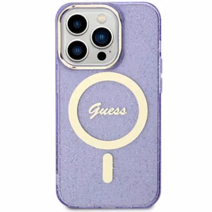 Guess GUHMN61HCMCGU iPhone 11 / Xr 6.1 violetti/violetti kovakuori Glitter Gold MagSafe