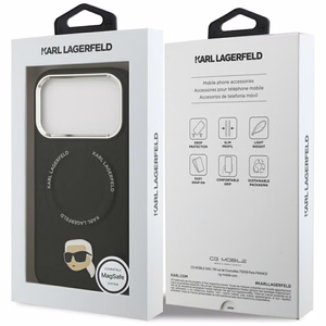 KARL LAGERFELD suojakuori IPHONE 17 Pro:lle MagSafe-yhteensopiva KLHMP17LPSMLRKLK (PU Karl Pin) musta