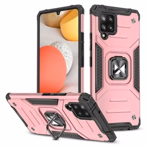 Wozinsky Ring Armor Case Kickstand Tough Rugged Cover for Samsung Galaxy A42 5G pink