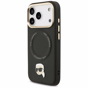 Karl Lagerfeld Big Strap Karl Metal Logo MagSafe suojakuori iPhone 17 Pro:lle - musta