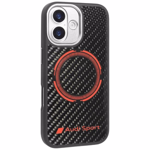 Audi RSQ Carbon Fiber Sport Red Circle MagSafe -suojakuori iPhone 17 - musta