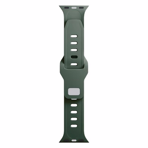 3mk-silikoniranneke Apple Watchille, 42/44/45/46/49 mm, tummanvihreä, suuri koko