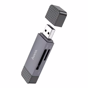 Hoco HB45 Muistikortinlukija USB-C/USB-A 2-in-1 USB2.0 Harmaa