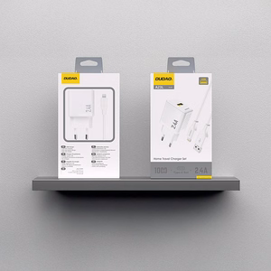 Dudao A23LEU 2,4A GaN EU USB-A seinälaturi USB-A - Lightning kaapelilla - valkoinen