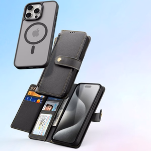 Dux Ducis Lawa Nahkainen Suojakuori iPhone 15 Pro Max:lle - musta