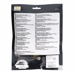 Kaapeli HDMI - HDMI 4K 60Hz High Speed Ethernet ver. 2.0 BLISTER 1,5m musta