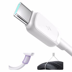 Joyroom Multi-Color Series A14 USB-A / USB-C 3A Kaapeli 1.2m - valkoinen