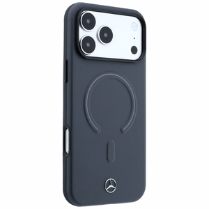 Mercedes Leather 3D MagSafe-suojakuori iPhone 18 Pro / 17 Pro -malleille, antrasiitti