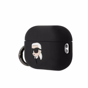 Karl Lagerfeld Suojakuori AirPods Pro 2:lle KLAP2RUNIKK musta 3D Silikoninen NFT Karl