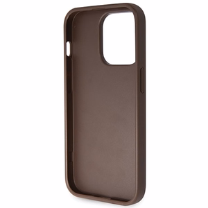 Guess GUHCP14LP4TDSCPW Suojakuori iPhone 14 Pro:lle - ruskea Crossbody 4G Metal Logo