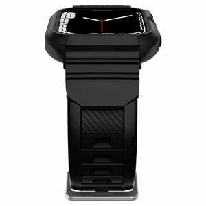 Spigen Rugged Armor Pro -kotelo hihnalla Apple Watch 4 / 5 / 6 / 7 / 8 / SE (44/45 mm) - musta