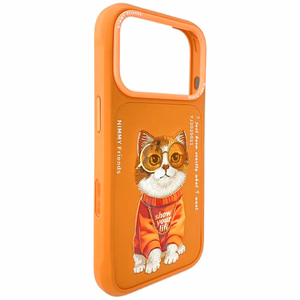 Nimmy Glasses Cool Cat Suojakuori iPhone 17 Prolle - Oranssi