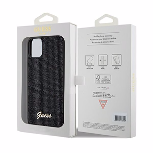 Guess Disco Metal Script -suojakuori iPhone 11 / Xr:lle - musta
