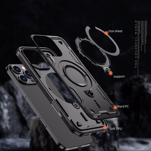Hybrid Armor Trendy Suojakuori MagSafella iPhone 16 Pro:lle - Musta