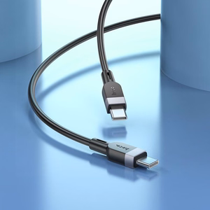 Silikonikaapeli USB-C – USB-C Hoco 3A 60W 3 m X109, musta