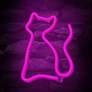 Neon LED-valo CAT vaaleanpunainen Bat + USB FLNE04 Forever Light