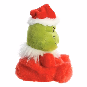Grinch Palm Pals ympäristöystävällinen istuva pehmolelu joulupukin asussa, 13 cm