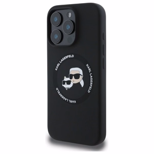 Karl Lagerfeld KLHMP16XSKCHTCK iPhone 16 Pro Max 6.9 musta/musta kovakuori Silikoninen Karl&Choupette Heads MagSafe