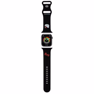 Hello Kitty Silicone Kitty Head -ranneke Apple Watch 42/44/45/49mm - musta