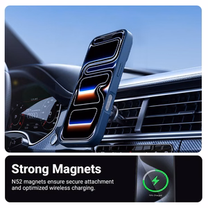 Crong Hybrid Matte Magnetic MagSafe suojakuori iPhone 17 Pro -laitteelle, tummansininen
