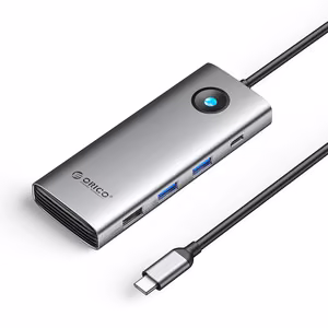 Orico PW11 8-in-1 USB-C-telakointiasema 2x USB-A 3.0 1x USB-A 2.0 1x USB-C 3.0 1x USB-C PD 100W 1x HDMI 4K 60Hz 1x VGA 1080P 60Hz 1x RJ45 Gigabit Ethernet - harmaa