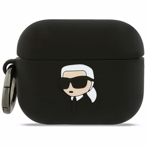 Karl Lagerfeld Silikoninen Karl Head 3D Suojakuori AirPods Pro 3:lle - Musta