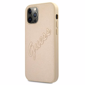 Guess GUHCP12MRSAVSLG iPhone 12/12 Pro 6.1" kultainen/kultainen kovakotelo Saffiano Vintage Script