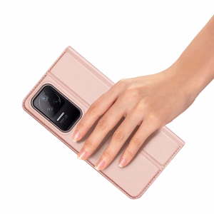 Dux Ducis Skin Pro Holster Cover Flip Cover Xiaomi Poco F4 5G vaaleanpunainen