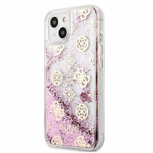Guess GUHCP13SLGPEPI iPhone 13 mini 5.4" vaaleanpunainen/vaaleanpunainen kovakotelo Peony Liquid Glitter
