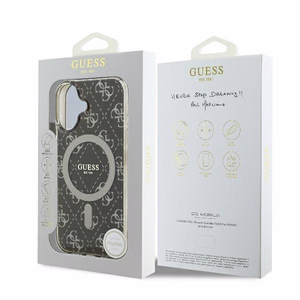 Guess IML 4G Background MagSafe Suojakuori iPhone 16:lle - ruskea
