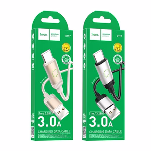 Kaapeli USB-A USB-C Hoco 3A 1 m X117 musta