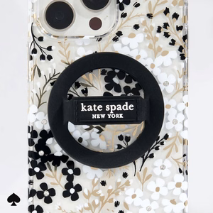 Kate Spade New York Magnetic Loop Grip -magneettinen MagSafe-sormipidike puhelimelle, musta