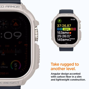 Spigen Rugged Armor kotelo Apple Watch Ultra 1 / 2 (49mm) - beige
