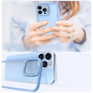 Kingxbar Sparkle sarjan tapauksessa iPhone 13 Pro Max kristallit takaisin kansi sininen